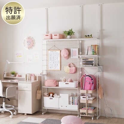니토리 일본 버팀목 와이어 선반 N포르다 2연 펀칭 세트 120cm 화이트 워시