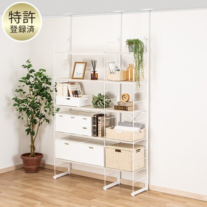 니토리 일본 버팀목 와이어 선반 N포르다 2연 세트 폭80cm 40cm 화이트 워시