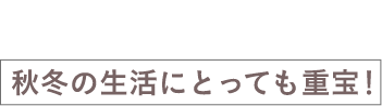 いろんな使い方で、秋冬の生活にとっても重宝！