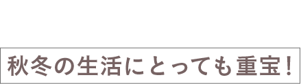 いろんな使い方で、秋冬の生活にとっても重宝！