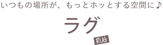 ラグ いつもの場所が、もっとホットする空間に♪