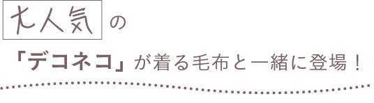大人気の「デコネコ」が着る毛布と一緒に登場!