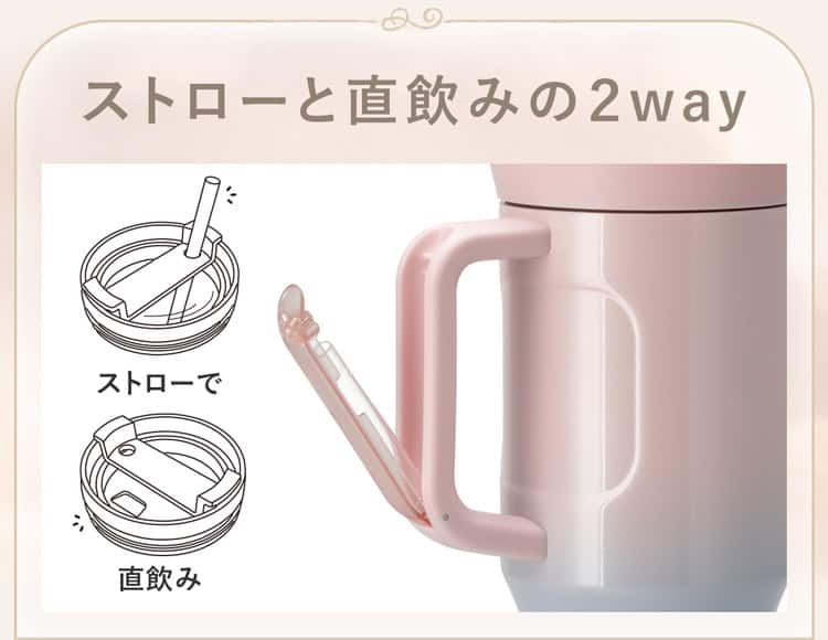 ストローと直飲みの２way
