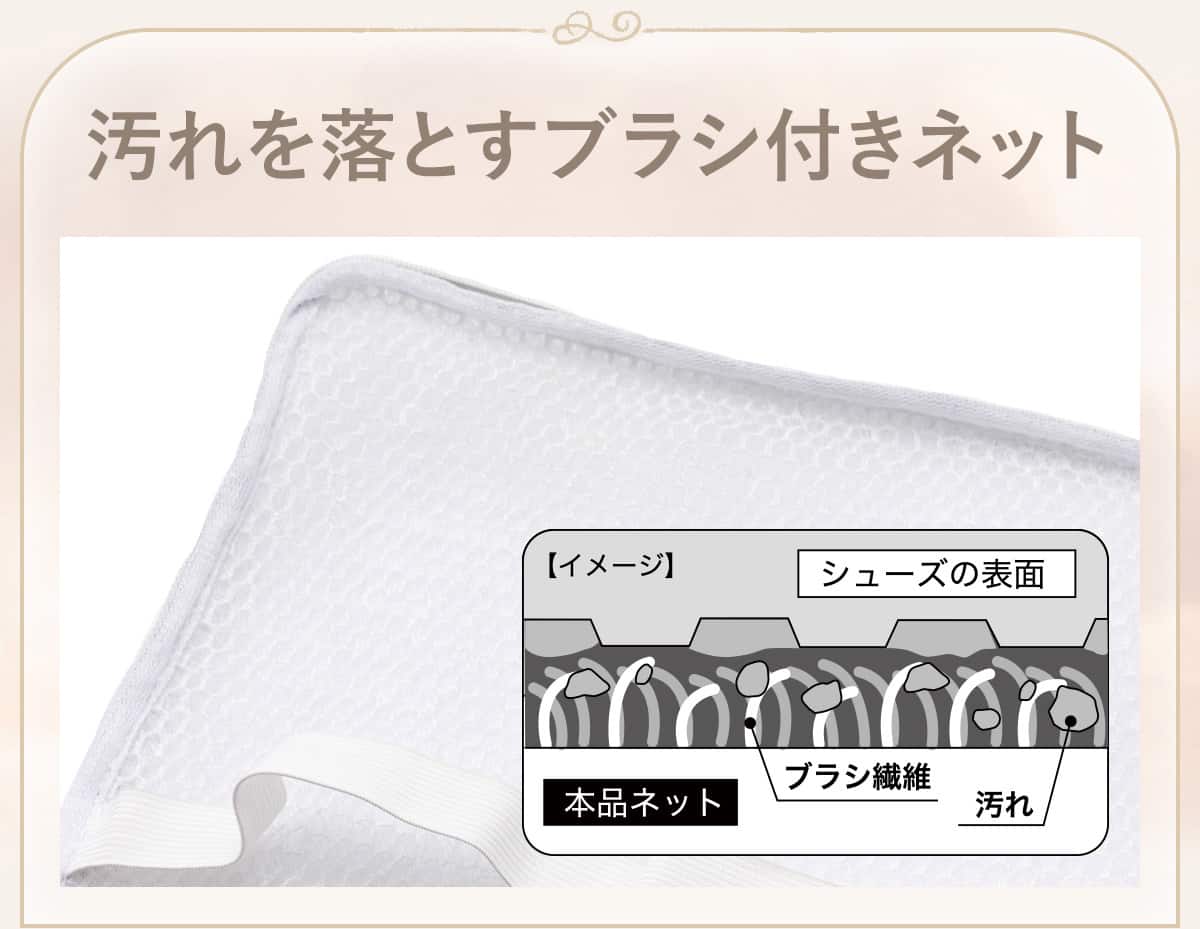 汚れを落とすブラシ付きネット