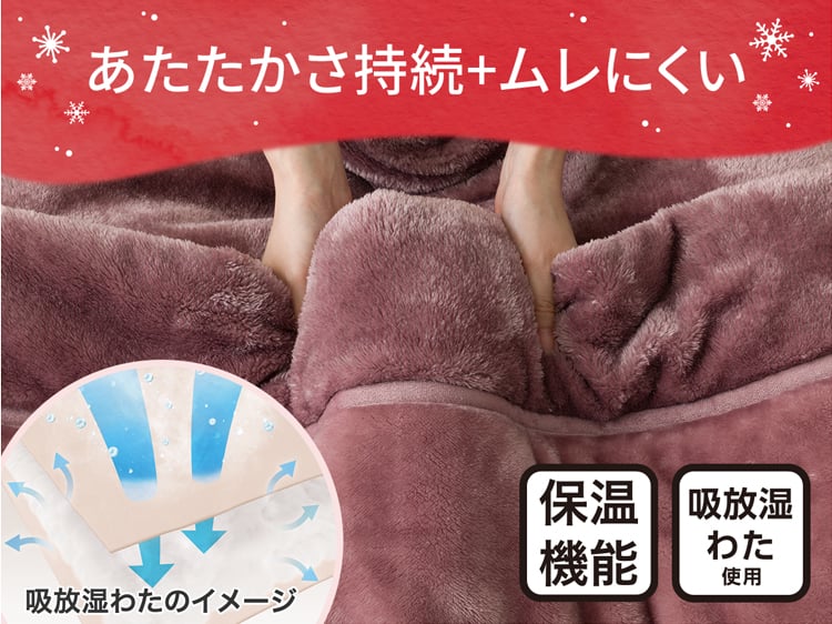 あたたかさ持続+ムレにくい