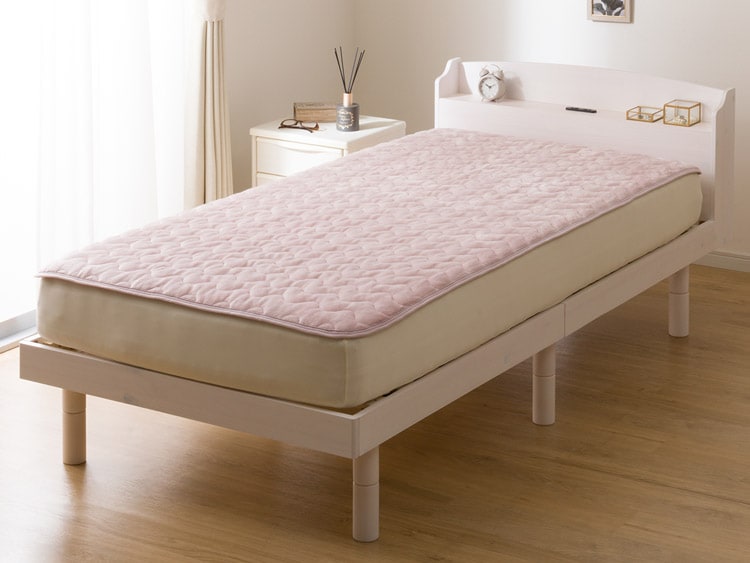 置くだけ簡単 敷きパッド シングル(Nウォーム ローズ A25)【ネット特別