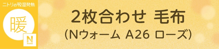 2枚合わせ 毛布(Nウォーム A26 ローズ)