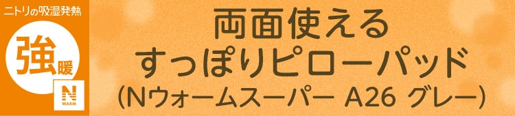 両面使える すっぽりピローパッド(Nウォームスーパー A26 グレー)
