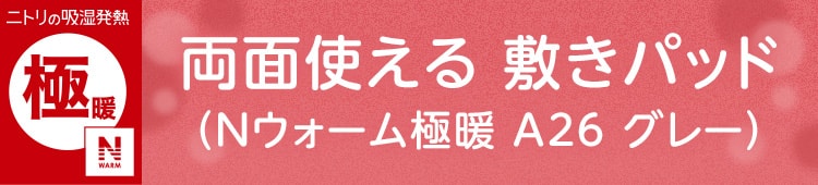 両面使える 敷きパッド(Nウォーム極暖 A26 グレー)