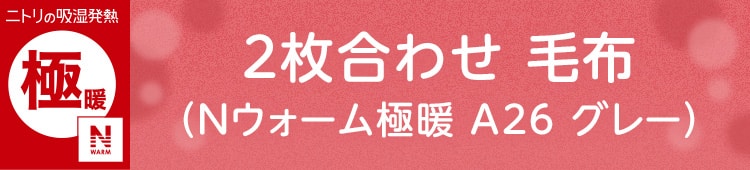 2枚合わせ 毛布(Nウォーム極暖 A26 グレー)