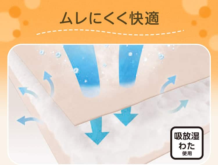 ムレにくく快適