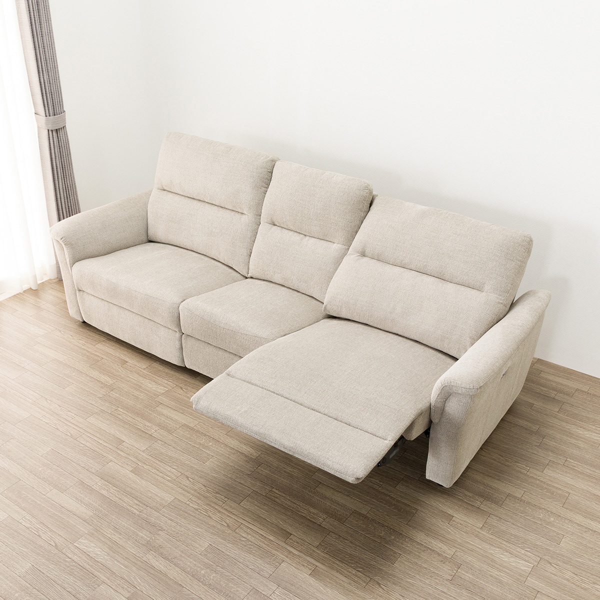 3人掛け電動リクライニングソファ＋テーブルユニットセット 布張り