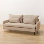 傷・汚れに強い 広い座面のゆったり 3人掛けソファ + ヘッドレスト1本セット 布張りタイプ (MS01 3P/ヘッドレスト 肘あり Nシールド BE) 19枚目画像