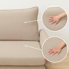 傷・汚れに強い 広い座面のゆったり 3人掛けソファ + ヘッドレスト1本セット 布張りタイプ (MS01 3P/ヘッドレスト 肘あり Nシールド BE) 24枚目画像