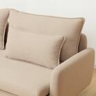 傷・汚れに強い 広い座面のゆったり 3人掛けソファ + ヘッドレスト1本セット 布張りタイプ (MS01 3P/ヘッドレスト 肘あり Nシールド BE) 25枚目画像