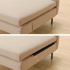 傷・汚れに強い 広い座面のゆったり 3人掛けソファ + ヘッドレスト1本セット 布張りタイプ (MS01 3P/ヘッドレスト 肘あり Nシールド BE) 31枚目画像