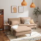 傷・汚れに強い 広い座面のゆったり 3人掛けソファ + ヘッドレスト1本セット 布張りタイプ (MS01 3P/ヘッドレスト 肘あり Nシールド BE) 34枚目画像