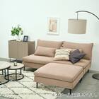 傷・汚れに強い 広い座面のゆったり 3人掛けソファ + ヘッドレスト1本セット 布張りタイプ (MS01 3P/ヘッドレスト 肘あり Nシールド BE) 35枚目画像