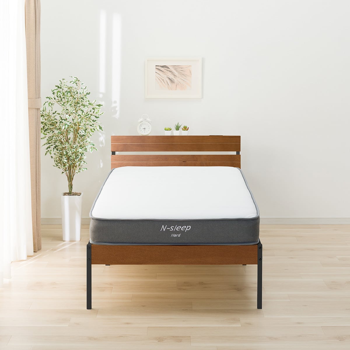 シングル すのこベッドフレームマットレスセット(XB101 MBR-BK/N