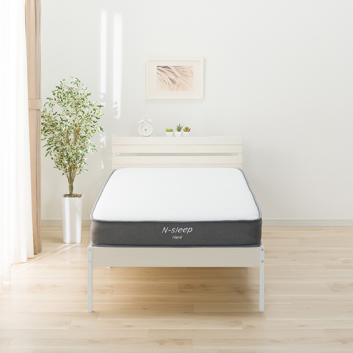 シングル すのこベッドフレームマットレスセット(XB101 WW-WW/N