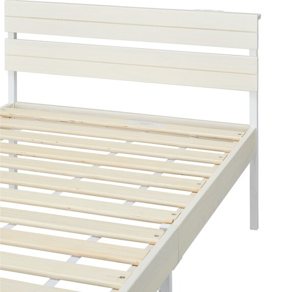 シングル すのこベッドフレームマットレスセット(XB101 WW-WW/ZC001 EM) 9枚目画像