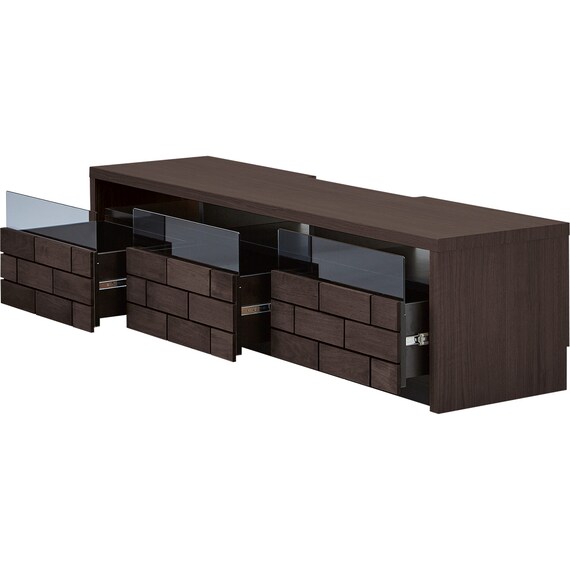 ローボード + TV固定ボードセット (ブロリック4 156CK BK/MX50N BK) 4枚目画像