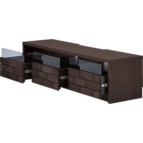 ローボード + TV固定ボードセット (ブロリック4 156CK BK/MX50N BK) 4枚目画像