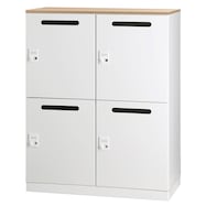パーソナルロッカー(4人用 2段 投函口あり HOS-PDAT10504X 天板付き WH)