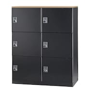 パーソナルロッカー(6人用 3段 HOS-PDAT10506X 天板付き BK)