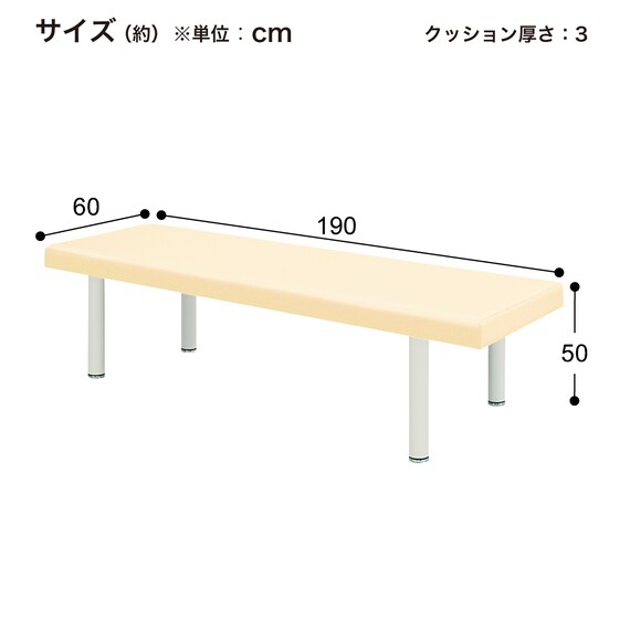 診察台(TB-908 幅60×奥行190×高さ50cm CRM) 10枚目画像