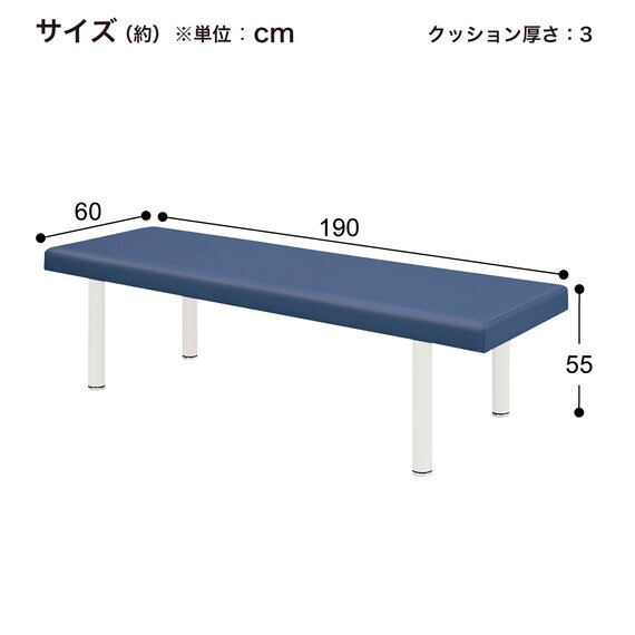 診察台(TB-908 幅60×奥行190×高さ55cm MDBL) 10枚目画像