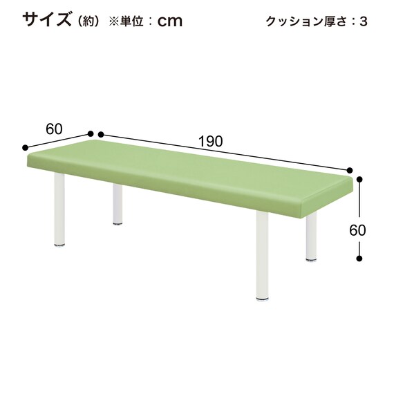 診察台(TB-908 幅60×奥行190×高さ60cm LMGR) 10枚目画像
