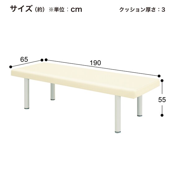 診察台(TB-908 幅65×奥行190×高さ55cm WH) 10枚目画像