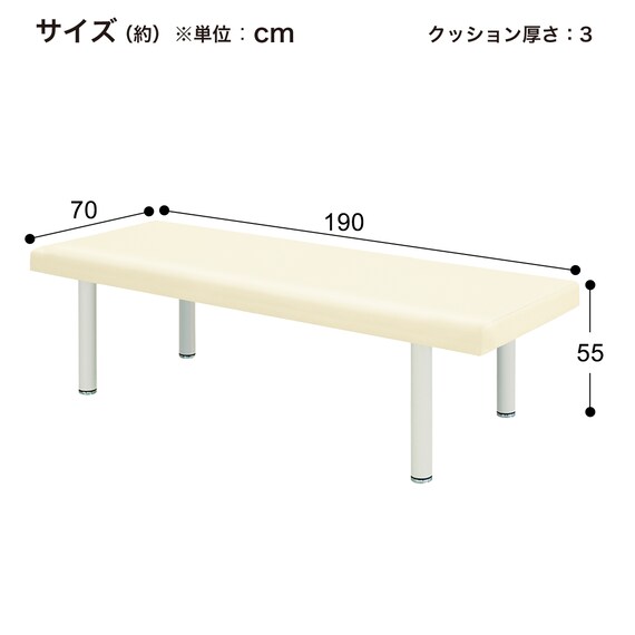診察台(TB-908 幅70×奥行190×高さ55cm WH) 10枚目画像