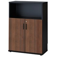 【お客様組立品・玄関先納品】木製キャビネット(ブリザ2 E ハーフ扉 3段)