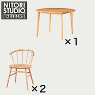 ダイニングテーブル3点セット(Nコレクション T-01R円形/C-53)