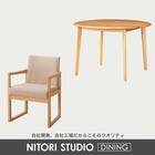 ダイニングテーブル3点セット(Nコレクション T-01R円形 NA/C-70 肘付き NA/AQ BE) 2枚目画像