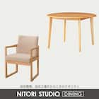 ダイニングテーブル3点セット(Nコレクション T-01R円形 NA/C-70 肘付き NA/AQ BE) 2枚目画像