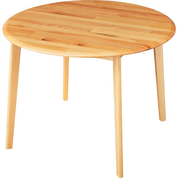 ダイニングテーブル3点セット(Nコレクション T-01R円形 NA/C-70 肘付き NA/AQ BE) 5枚目画像