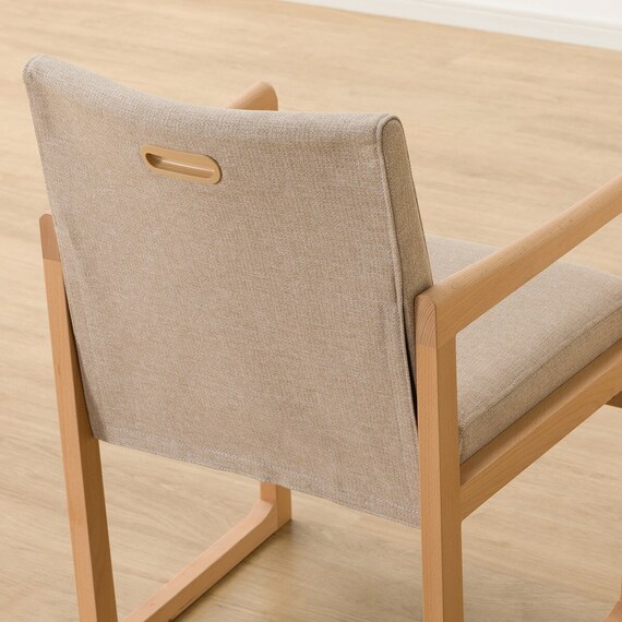 ダイニングテーブル3点セット(Nコレクション T-01R円形 NA/C-70 肘付き NA/AQ BE) 13枚目画像