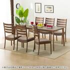 ダイニングテーブル7点セット(Nコレクション T-01 180 MBR/C-07 MBR/AQ-BR) 2枚目画像