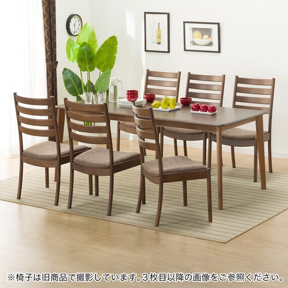 ダイニングテーブル7点セット(Nコレクション T-01 180 MBR/C-07 MBR/AQ-BR) 2枚目画像