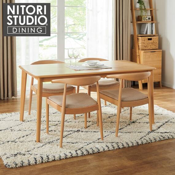 ダイニングテーブル5点セット(Nコレクション T-01 150 NA/C-01D NA/AQ-BE) 1枚目画像