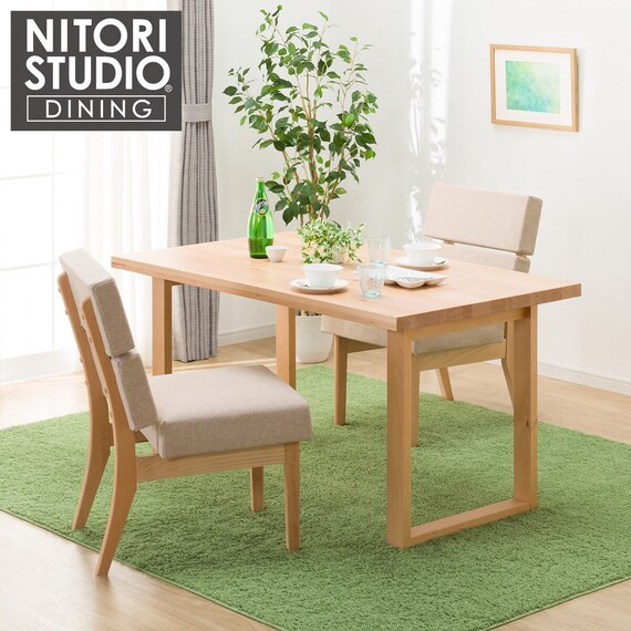 ダイニングテーブル3点セット(Nコレクション T-06U 135NA/C-74 NA/AQ-BE) 1枚目画像