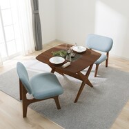 リビングダイニングテーブル3点セット(リラックスワイド 90 WN-MBR/1Pチェア2 MBR/TBL)