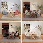 リビングダイニング3点セット(リラックスワイド120 WN-MBR/1Pチェア2 MBR/GY) 26枚目画像