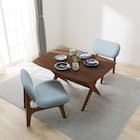 リビングダイニングテーブル3点セット(リラックスワイド 120 WN-MBR/1Pチェア2 MBR/TBL) 1枚目画像