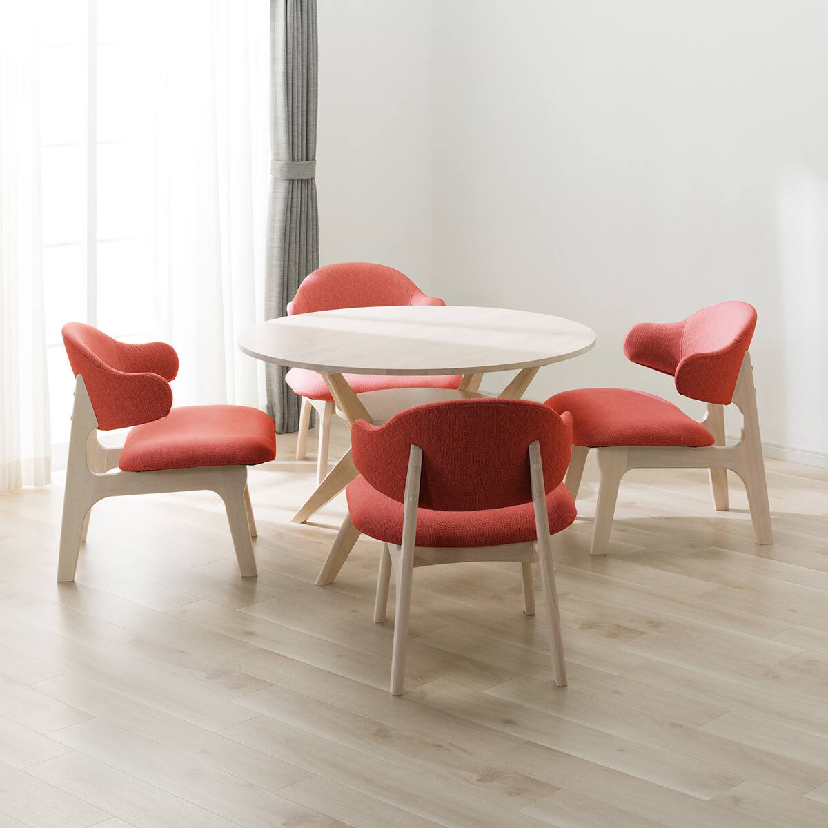 傷・汚れに強いファブリック リビングダイニングテーブル5点セット