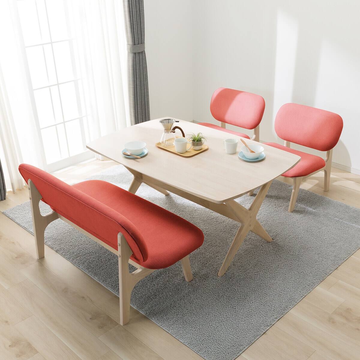 リビングダイニングテーブル4点セット(リラックスワイド 140 WW/1P