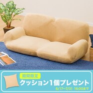 【期間限定プレゼント:6/17-7/31 16時まで】肘付きローソファ ふっくらパン